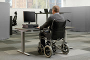 Slim Top Silver Frame Sit Stand Desk - Dynamisk 2.