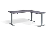 Corner Sit Stand Silver Frame Desk - Dynamisk 2 Electric Desk.