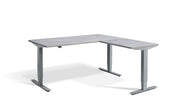Corner Sit Stand Silver Frame Desk - Dynamisk 2 Electric Desk.