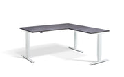 Corner Sit Stand White Frame Desk - Dynamisk 2.