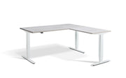 Corner Sit Stand White Frame Desk - Dynamisk 2.