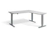 Corner Sit Stand Silver Frame Desk - Dynamisk 2 Electric Desk.