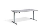 Slim Top Silver Frame Sit Stand Desk - Dynamisk 2.