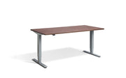 Slim Top Silver Frame Sit Stand Desk - Dynamisk 2.