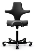 Leather HAG Capisco Saddle Chair With Optional Headrest.