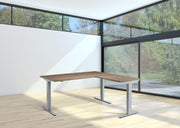 Corner Sit Stand White Frame Desk - Dynamisk 2.