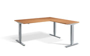 Corner Sit Stand Silver Frame Desk - Dynamisk 2 Electric Desk.