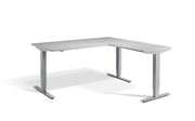 Corner Sit Stand Silver Frame Desk - Dynamisk 2 Electric Desk.