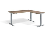 Corner Sit Stand Silver Frame Desk - Dynamisk 2 Electric Desk.