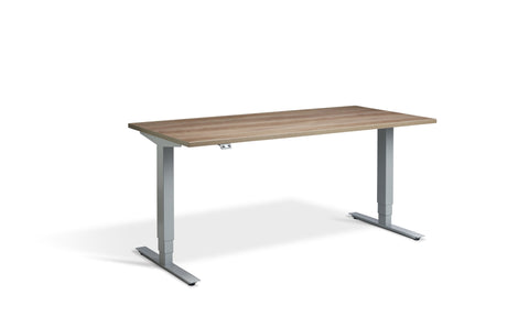 Slim Top Silver Frame Sit Stand Desk - Dynamisk 2.