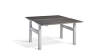 Silver Frame Twin Desk Sit Stand Workstation - Dynamisk 4.