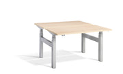 Silver Frame Twin Desk Sit Stand Workstation - Dynamisk 4.