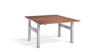 Silver Frame Twin Desk Sit Stand Workstation - Dynamisk 4.