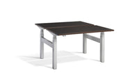 Silver Frame Twin Desk Sit Stand Workstation - Dynamisk 4.