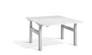 Silver Frame Twin Desk Sit Stand Workstation - Dynamisk 4.