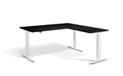 Corner Sit Stand White Frame Desk - Dynamisk 2.