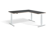 Corner Sit Stand White Frame Desk - Dynamisk 2.