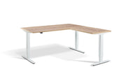Corner Sit Stand White Frame Desk - Dynamisk 2.