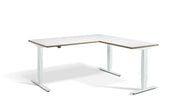 Corner Sit Stand White Frame Desk - Dynamisk 2.