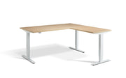 Corner Sit Stand White Frame Desk - Dynamisk 2.
