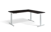 Corner Sit Stand White Frame Desk - Dynamisk 2.