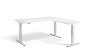 Corner Sit Stand White Frame Desk - Dynamisk 2.
