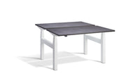 Dynamisk 4, Twin Sit Stand Height Adjustable Workstation White Frame.