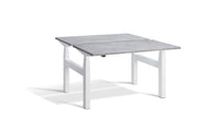 Dynamisk 4, Twin Sit Stand Height Adjustable Workstation White Frame.