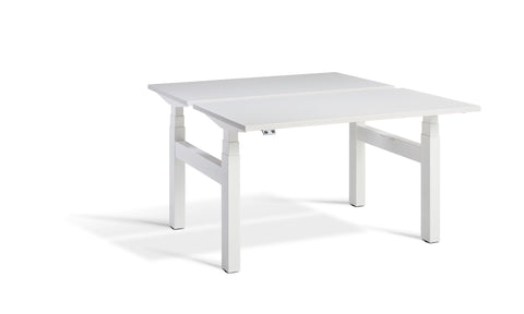 Dynamisk 4, Twin Sit Stand Height Adjustable Workstation White Frame.