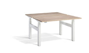 Dynamisk 4, Twin Sit Stand Height Adjustable Workstation White Frame.