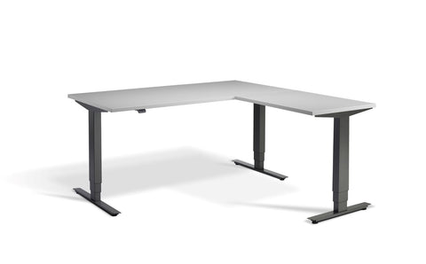 Corner Sit Stand Desk Anthracite Frame - Dynamisk 2 Electric Desk.