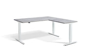Corner Sit Stand White Frame Desk - Dynamisk 2.
