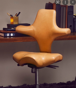 Leather HAG Capisco Saddle Chair With Optional Headrest.