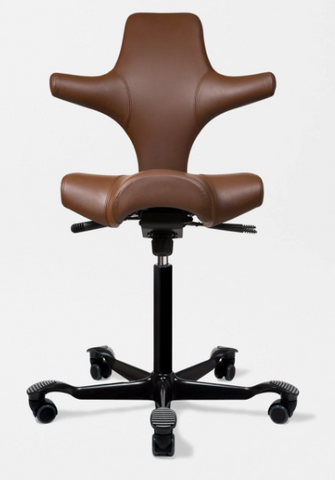 Leather HAG Capisco Saddle Chair With Optional Headrest