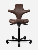 Leather HAG Capisco Saddle Chair With Optional Headrest.