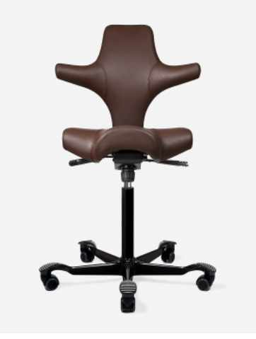 Leather HAG Capisco Saddle Chair With Optional Headrest