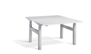 Silver Frame Twin Desk Sit Stand Workstation - Dynamisk 4.