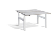 Dynamisk 4, Twin Sit Stand Height Adjustable Workstation White Frame.
